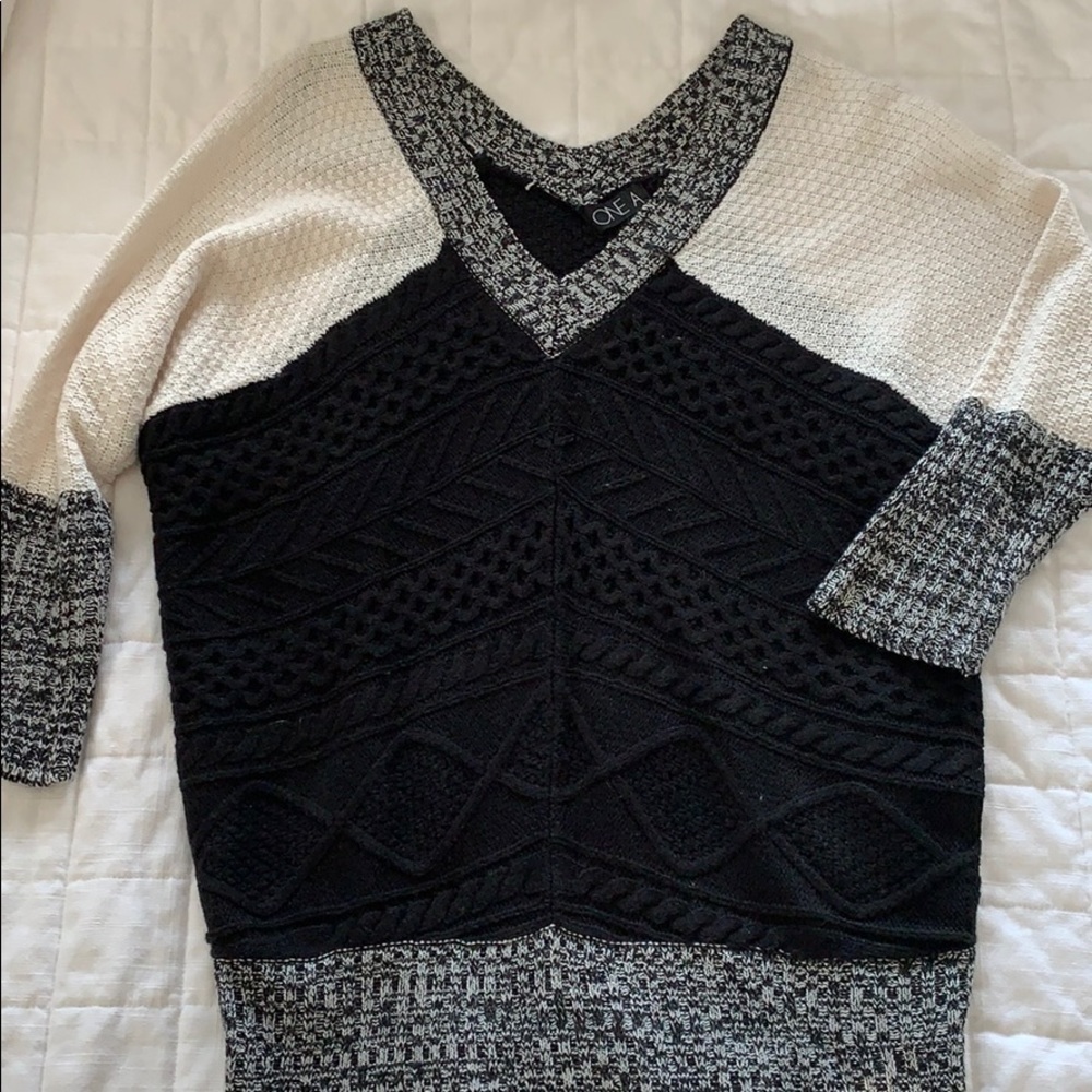 Nordstrom Color block texture tunic sweater